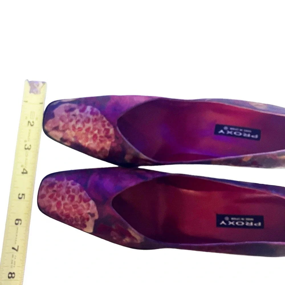 Vintage Proxy Floral Tapestry Pumps Size 10 Leather Spain Square Toe Rare Heels